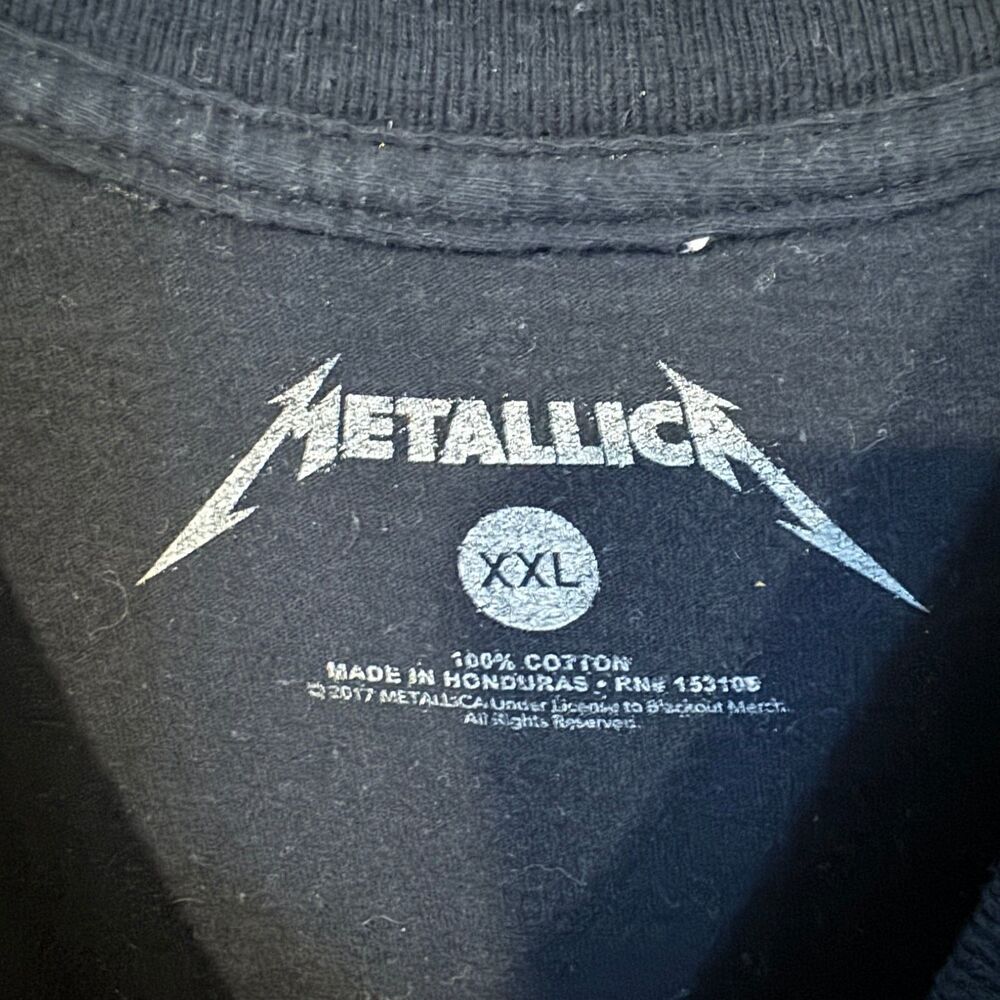 Metallica T-Shirt Men's Black XXL Ride The Lightning Graphic Cotton Band Tee - Picture 3 of 6
